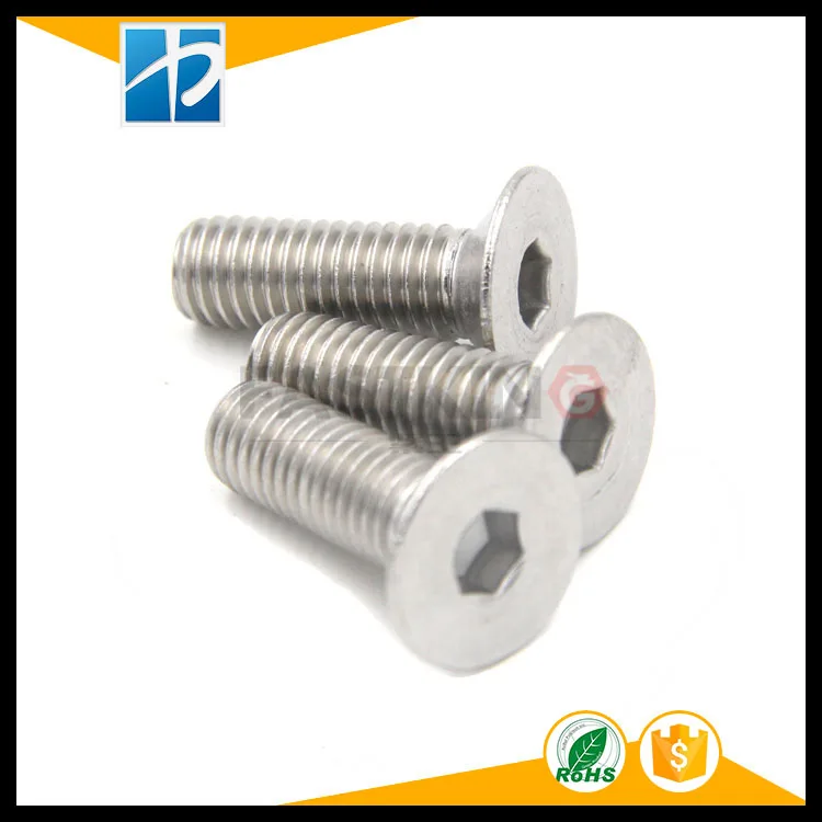

(50 pc/lot) M4*L =4~80mm DIN7991 Stainless Steel A2 Hex socket flat head countersunk toy CSK screw