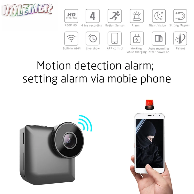 

Volemer C3 mini wifi camera Full HD 1080P Wireless P2P Remote Control Home Security Video Cam Motion Detection flexible camera