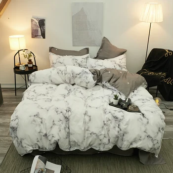 

Home Textile gray Duvet Cover Pillowcase Bed Sheet Simple Boy Girls Bedding Sets 3/4Pcs Single Double king Bedlinen bedclothes