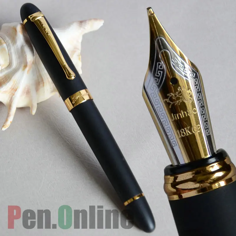 JINHAO X450 FROSTED BLACK AND GOLDEN 0.7mm BROAD NIB FOUNTAIN PEN 450 | Канцтовары для офиса и дома