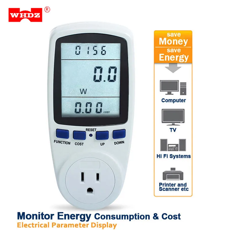 

WHDZ EU UK US Plug Energy Meter Digital Wattage Electronic Power Analyzer Voltage Meter Socket Current Automatic Kwh Switch