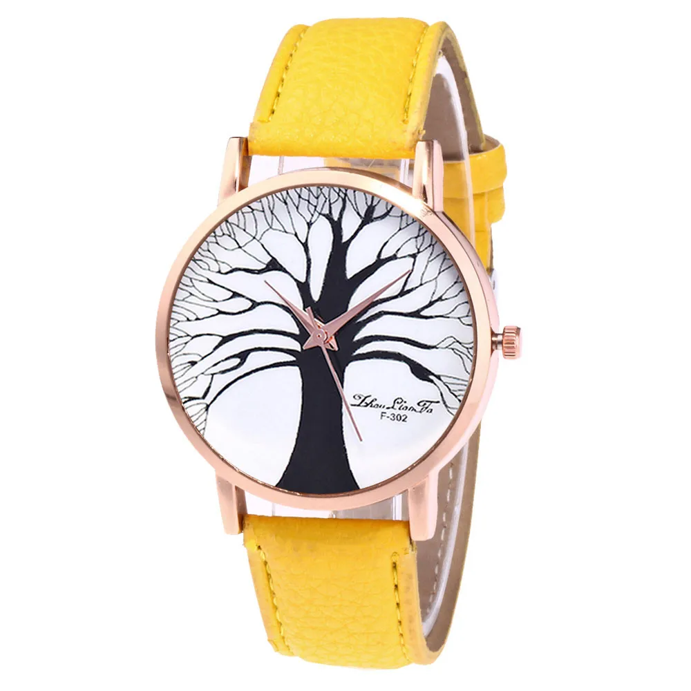 Casual Trees pattern Dial watches Women Classic Quartz Leather Band Analog Quartz Round Wrist Watch Ladies Fashion Clock Casual Trees pattern Dial watches Women Classic Quartz Leather Band Analog Quartz Round Wrist Watch Ladies Fashion Clock