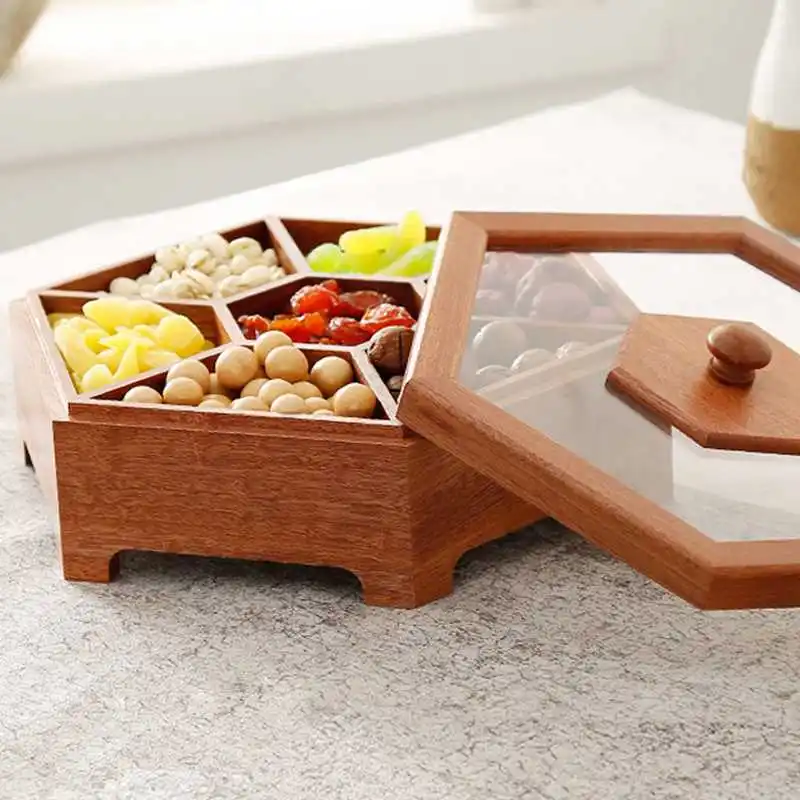 ABFP деревянная коробка конфет сухофрукты закуски Настольный ящик из твердой древесины сахара Свадебная подарочная коробка