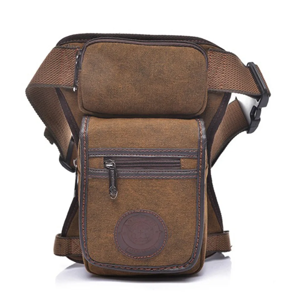 

Men's Canvas Drop Leg Bag Cross Body Pouch High Quality Multi-functional Waist Fanny Pack Belt Hip Messenger Shoulder Bags