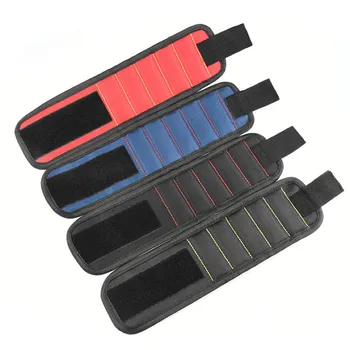

Five grid Magnetic Wristband With Strong Magnets Oxford Cloth Pocket Tool Electrician Tool Storage For Holding Screws hand tool