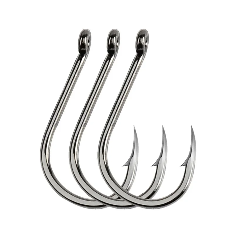 30pcs/lot High Carbon Steel Fish Hook 2#-13# Fishing Hooks in Fly Fishhooks Jig Barbed With Hole For Fishing Accessories WW1105