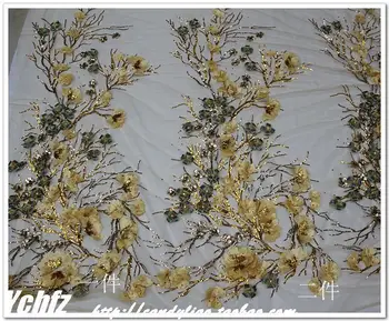 

3D Guipure Lace Fabric DIY Colors Gold/Red/Pink/Sky Blue Cheongsam Patch applique Lace Motifs