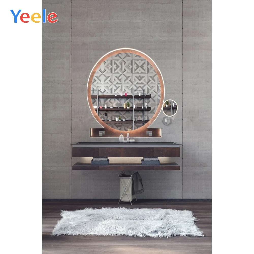 Фоны для фотосъемки Yeele с изображением серой стены пола туалетного столика