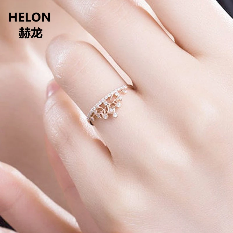 Solid 14k Rose Gold Women Engagement Wedding Ring 0.14ct SI//H Natural Diamonds Ring Fine Jewelry Valentine Graduation Gift