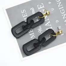 Ufavoirte, 1 пара, серьги-гвоздики, черная акриловая Форма, с задней частью, серьги, модные для женщин,, корейский стиль