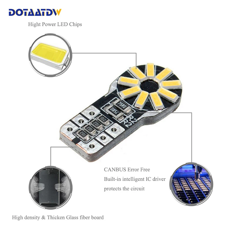 2x автомобильный Canbus DOTAATDW без Ошибок T10 W5W 3014 SMD СВЕТОДИОДНЫЙ номерной знак для