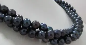 

Hot 50 INCH 9-10MM AAA TAHITIAN BLACK PEARL NECKLACE