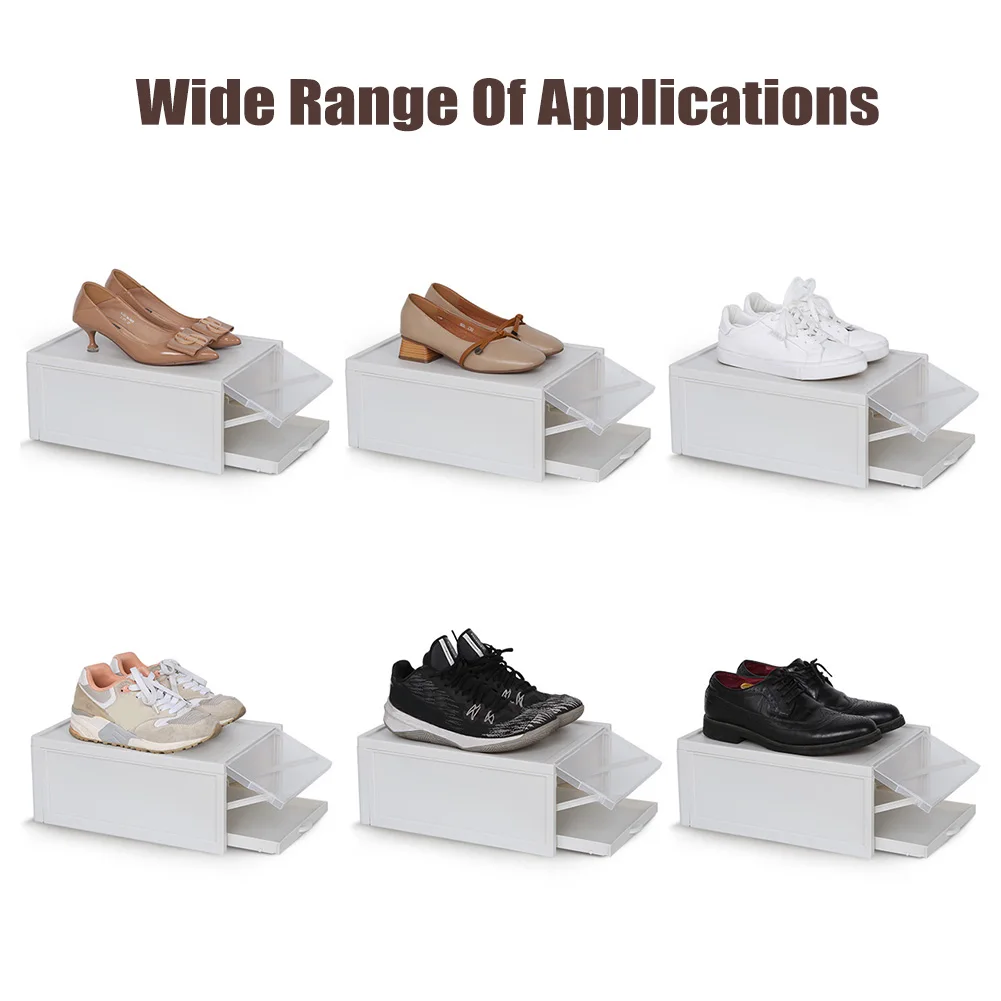 

3 Pack/Set Stackable Storage Shoe Box Clear Plastic Shoes Containers Cases FP8