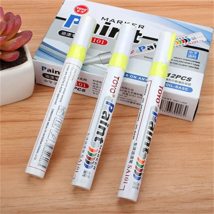 9 Colors White Waterproof Permanent Paint Marker Pen Car Tyre Paint Pen Rubber Tread Environmental Tire Painting DIY Office Gift (14)