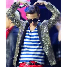 Золото Для мужчин блесток Блейзер серебристый для ночного клуба Модные производительность Костюмы костюм Homme Пиджаки для женщин конструкции Для мужчин певица Костюмы Для мужчин певица костюм