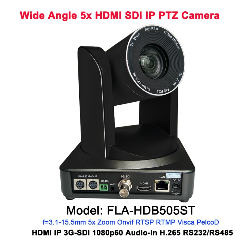 Video Broadcasting Professional Video Audio In 5x Auto Zoom 1080p PTZ Camera with simultaneous