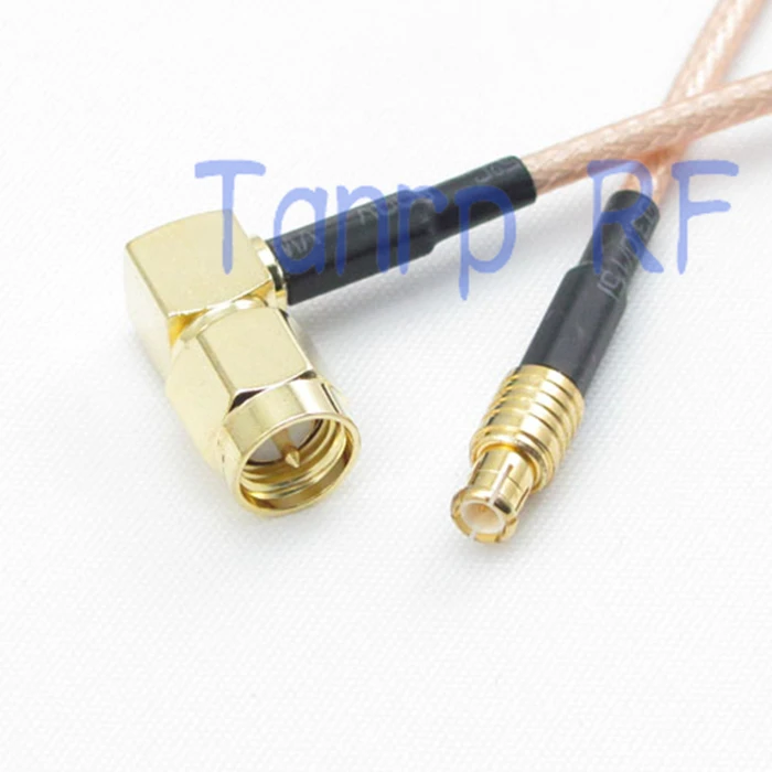 

50CM Pigtail coaxial jumper cable RG316 extension cord 20in SMA male plug right angle to MCX male RF adapter connector