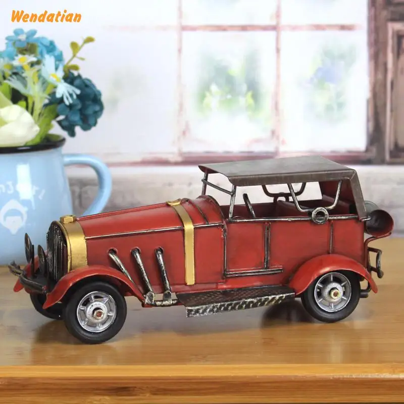 

Home Decor Decoration Crafts Figurines Miniatures Vintage Iron Creative Car Model Desktop Ornaments Gifts