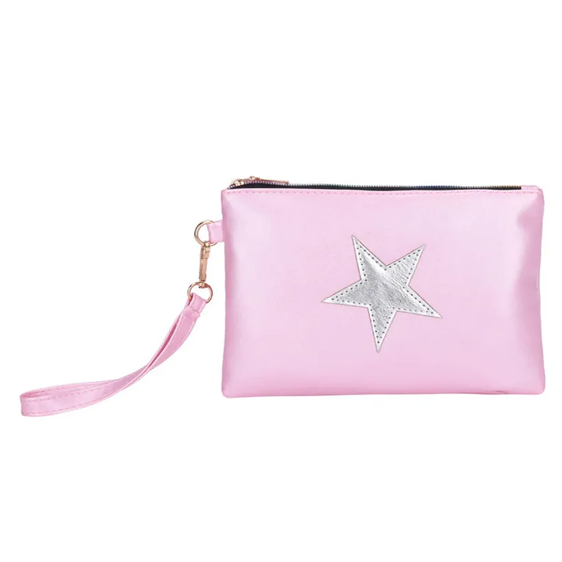 Модная мини-сумка-конверт, женские сумки-мессенджеры, Мягкие Сумки из искусственной кожи, женские клатчи со звездами - Цвет: Pink