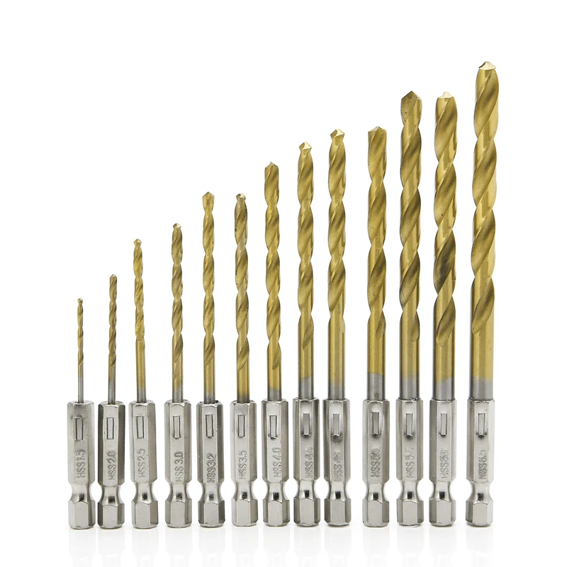 

13pcs Hex Shank Quick change Cobalt Drill Bit Set Multi Bits Dls HOmeful