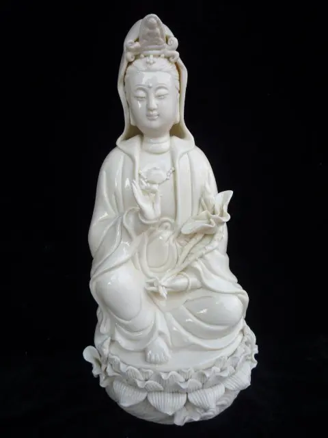 

rare white old China Dehua Porcelain Statue Of Kwan-yin