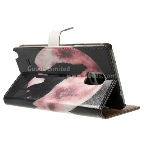 Moon Wolf Leather Flip Cover for Samsung Galaxy Note 4 N910