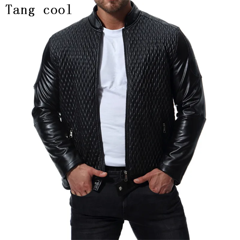 Куртка из искусственной кожи Tang cool Красная приталенная рубашка с длинным рукавом