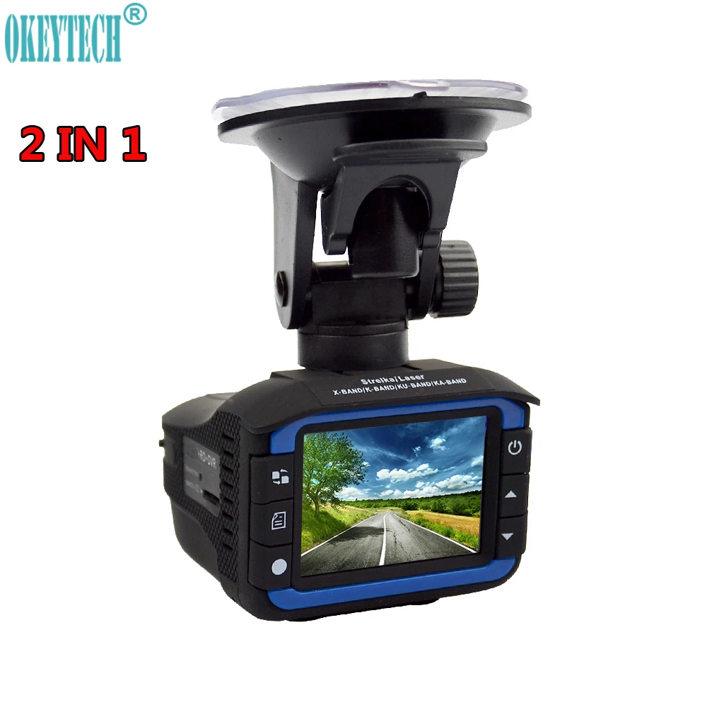 

OkeyTech Best 2 In 1 Anti Laser Car Radar Detector G-sensor DVR Camera Recorder 140 Degree Lens HD 720P Russian&English Version