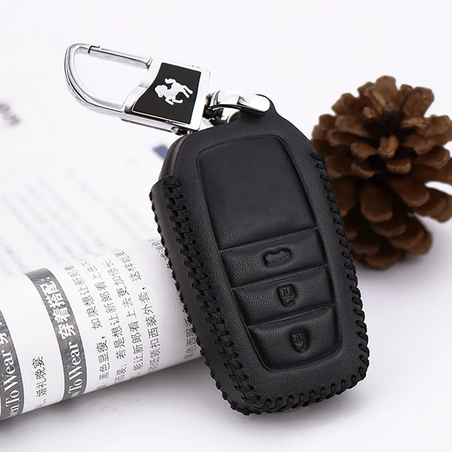 Кожаный чехол для автомобильных ключей Toyota Highlander Land Cruiser риец RAV4 Camry Prado Hilux Fortuner