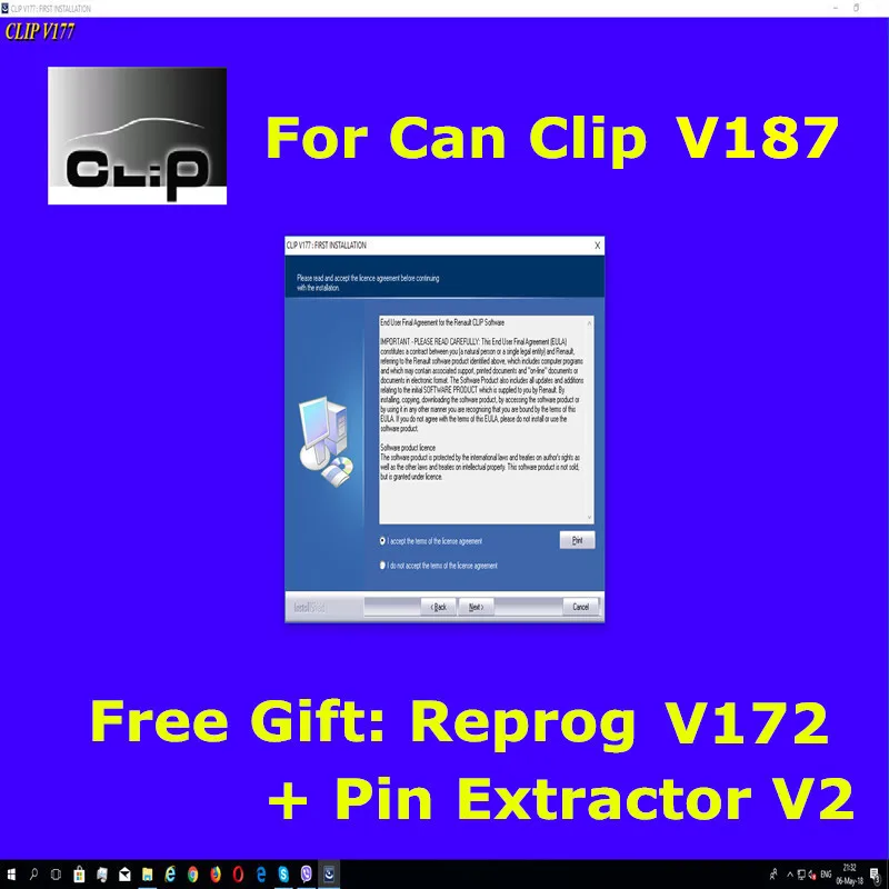 

Professional For Can Clip V187 + Gift Reprog V172 + Pin Extractor V2 Dealer's Electronic Database Diagnostic Scanner Interface