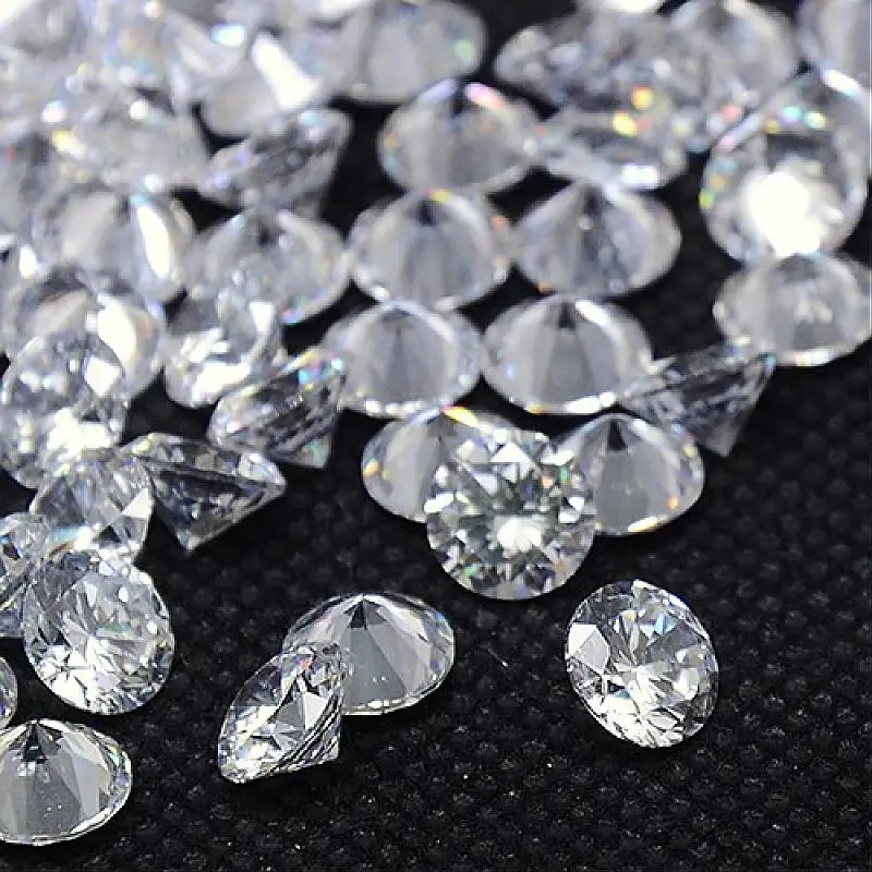 1000Pcs 1mm Cubic Zirconia Cabochons Grade A Faceted Clear Beads ...