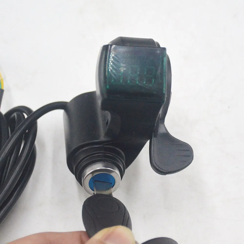 Excellent 12V-72V Finger Thumb Throttle with LCD display Switch Handlebar Grips for electric bike/scooter 4