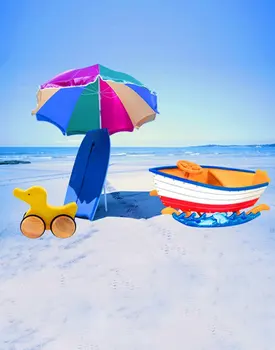 

Beach Sea Parasol Photography Backdrops Photo Props Studio Background 5x7ft