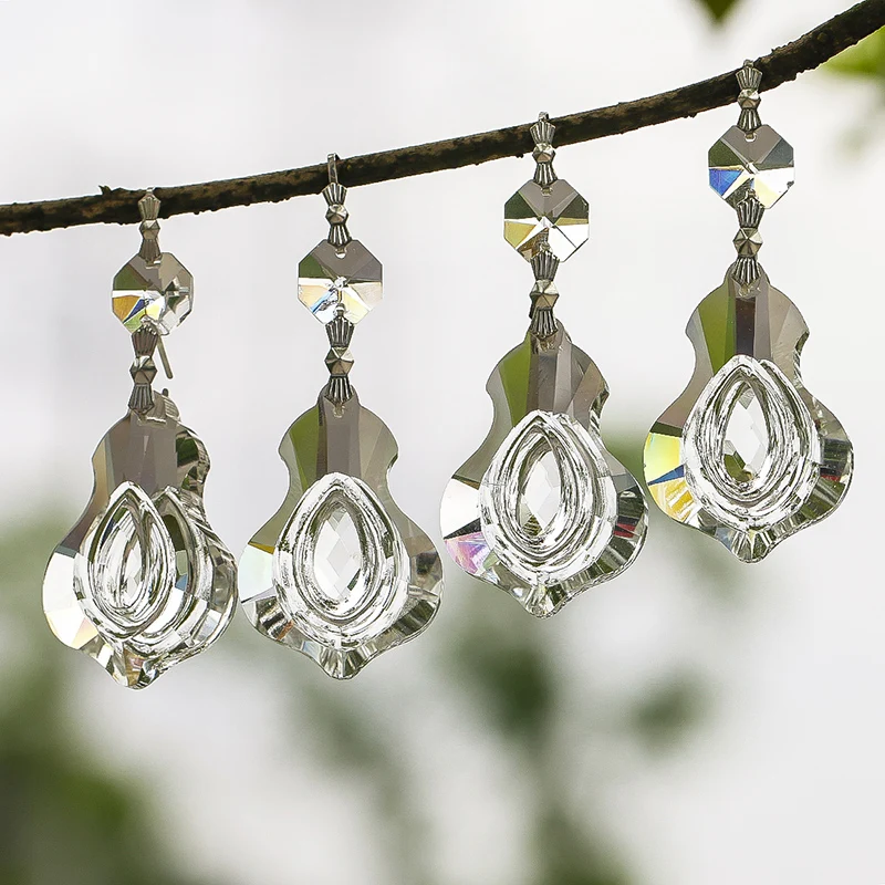 5 шт. ясно скрипки форма Suncatcher с Серебряная Пряжка люстра подвесками-кристаллами