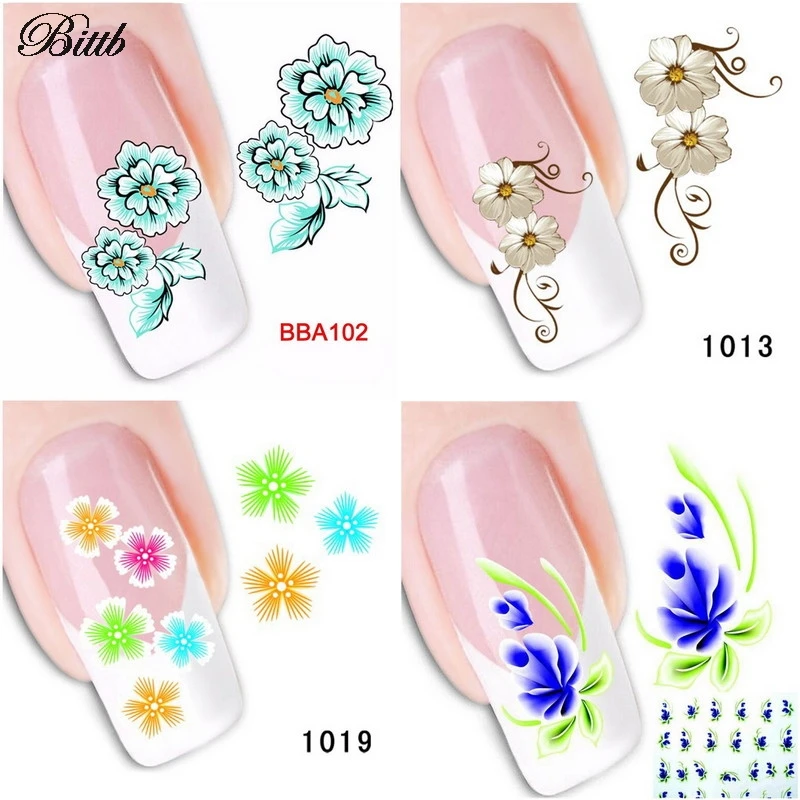 5 листов зеленые и синие цветные декоративные наклейки для ногтей|fingernail sticker|nail