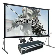 Big Quick Install Heavy Duty Frame Projector Projection Screen 250inch 16:9 Widescreen With Transport Case