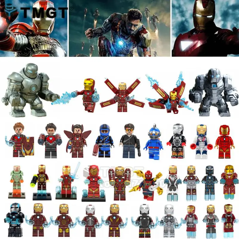 

Single Iron Man GD231 Super Heroes MK2 MK3 Tony Stark WM718 D009 WM733 Avengers Endgame Building Blocks Toys For Children gifts