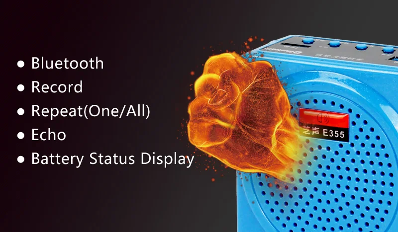 Bluetooth портативный голосовой усилитель микрофон Мегафон громкий динамик FM USB