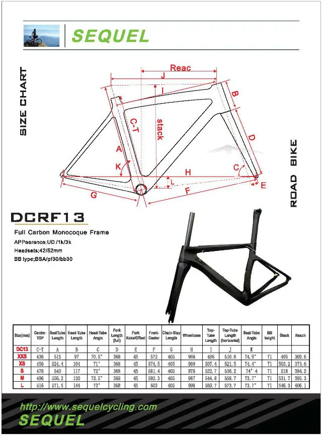 Discount DC013 Carbon frame road 2017 SEQUEL china racing bike frame carbon road Toray T1000 PF30/BB30/BSA 2 years warranty DIY 13