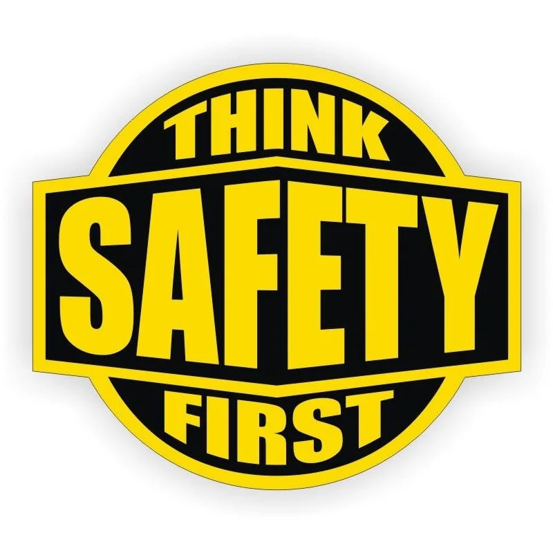 10PCS Think Safety First Hard Hat Decal / Helmet Sticker Labels Safety