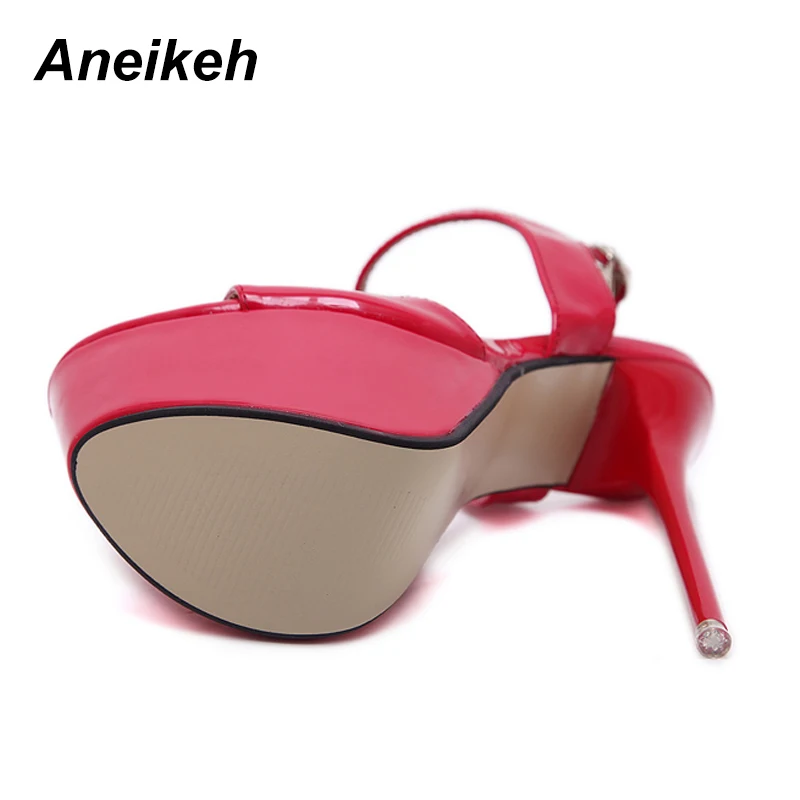 Aneikeh Big Shoe Size 41 42 43 44 45 46 16CM High Heels Sandals Summer Sexy Open Toe Party Dress Platform Gladiator Women Shoes women sandals,women high heels