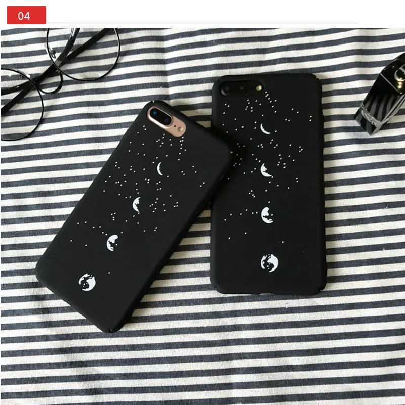 Moon Eclipse Black Matte Phone Case For iPhone 8 8plus 7 7 Plus Cases Clear Phone Case For iphone 6 s 6s Plus Cases Cover Coque  (17)