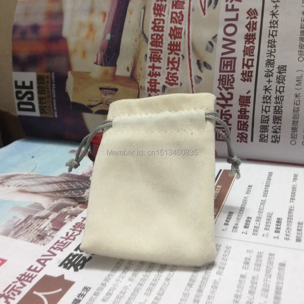 

SPECIAL SALE(100pcs/lot)6*8cm beige velvet jewelry bag for gift accessories toiletry necklace vanilla bags\pouch free shipping