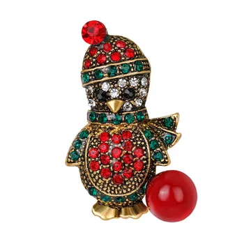 

30pcs/lot Cute design snowman brooch rhinestone christmas snowman brooch pin
