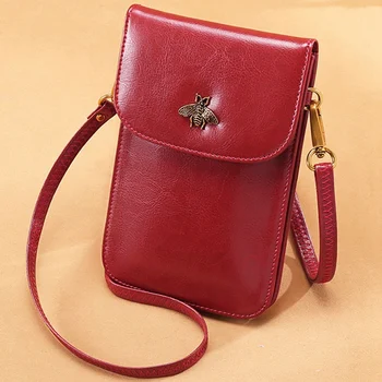 

AUAU-Sendefn Women'S Leather Mini With A Small Bee Bag Buckle Change Small Bag