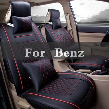 

Auto(Front + Rear) Universal Leather Car Seat Covers Pad For Benz Amg A B E C S Glass Cla Gla Cls Gle Glc A45 C63s
