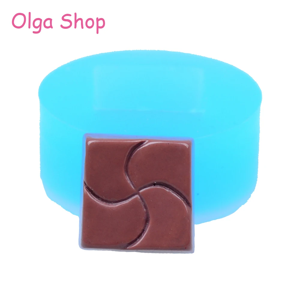 

GYL196 15.6mm Square Chocolate Cake Silicone Mold - for Candy Miniaturesweet Resin Polymer Clay Charm Jewelry Pendant Mold