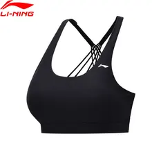 Li-Ning производительность Женские Базовый Слой Спортивные бюстгальтеры для йоги легкая поддержка фитнес-плотно прилегающая подкладка спортивный бюстгальтер топы AUBN054 CAMJ18