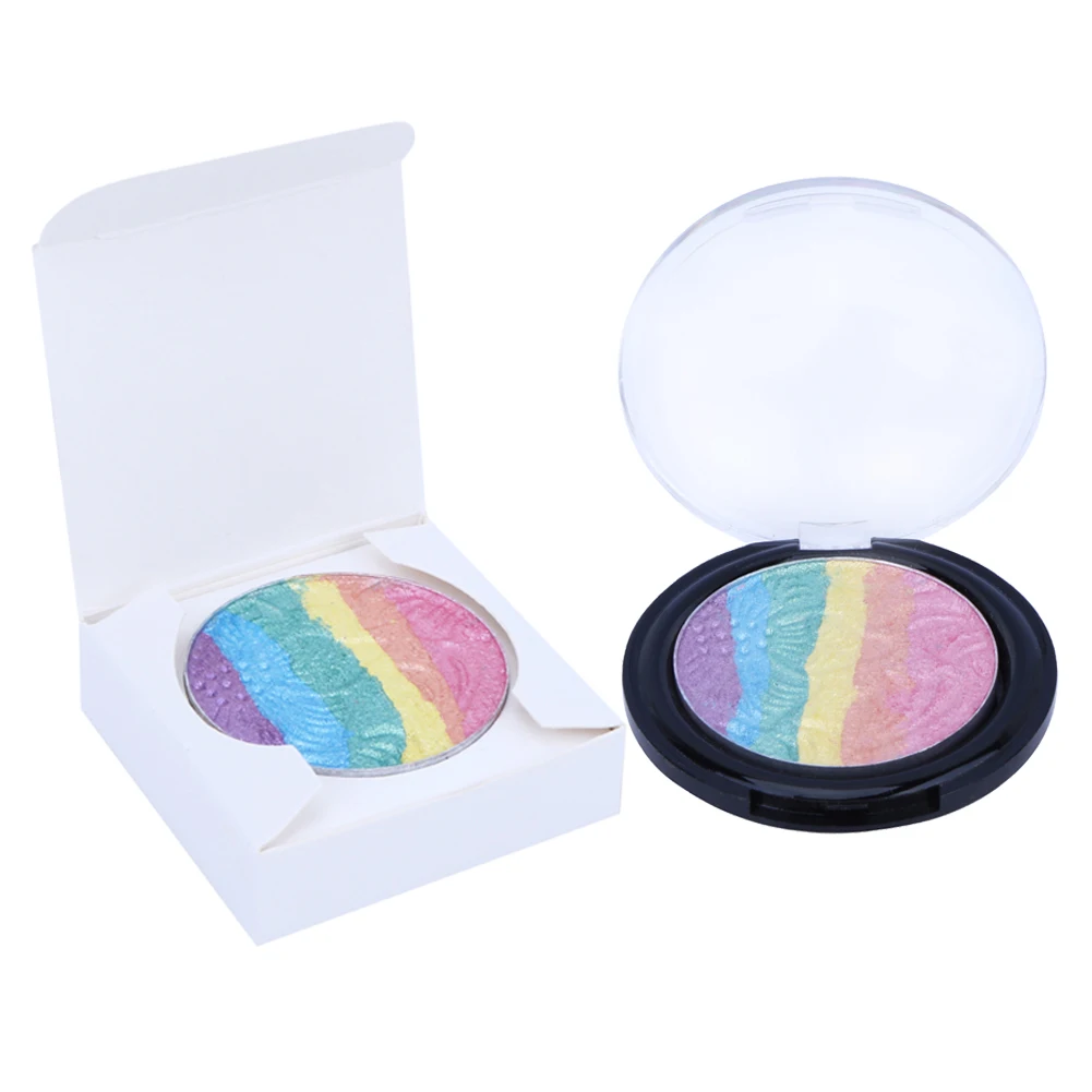 Rainbow Highlighter Powder Palette Shimmer Eye Shadow Contour Soft