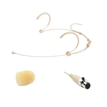 

Bolymic Beige Headset mic for 4 Pin microphone wireless System Omnidirectional with Windscreen For school party therters church